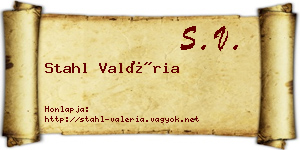 Stahl Valéria névjegykártya