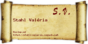 Stahl Valéria névjegykártya